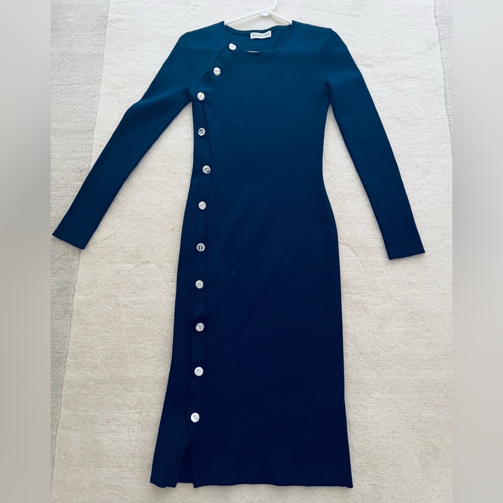 Altuzarra Elegant Navy Button-Down Dress XS